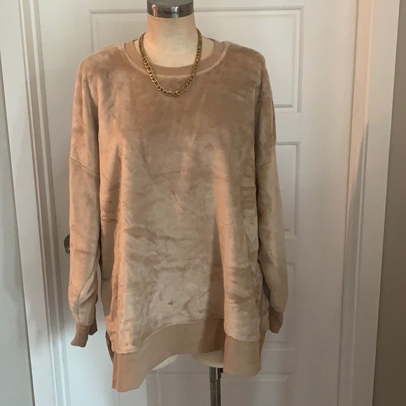 NWT Suede Sweatshirt, Size L - Picture 2 of 7